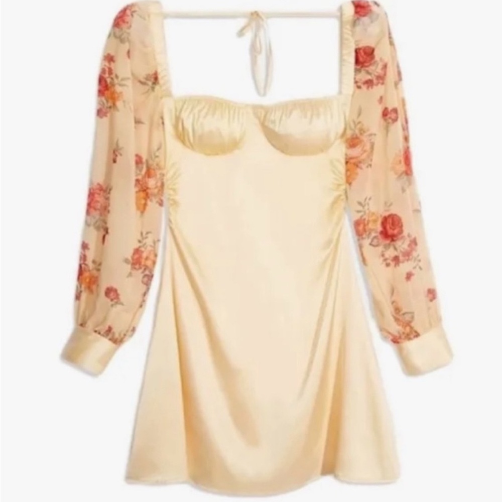DANIELLE BERNSTEIN Cream Floral Dress